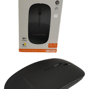 Mouse Sem Fio Bluetooth Recarregável H'maston Luminoso Preto