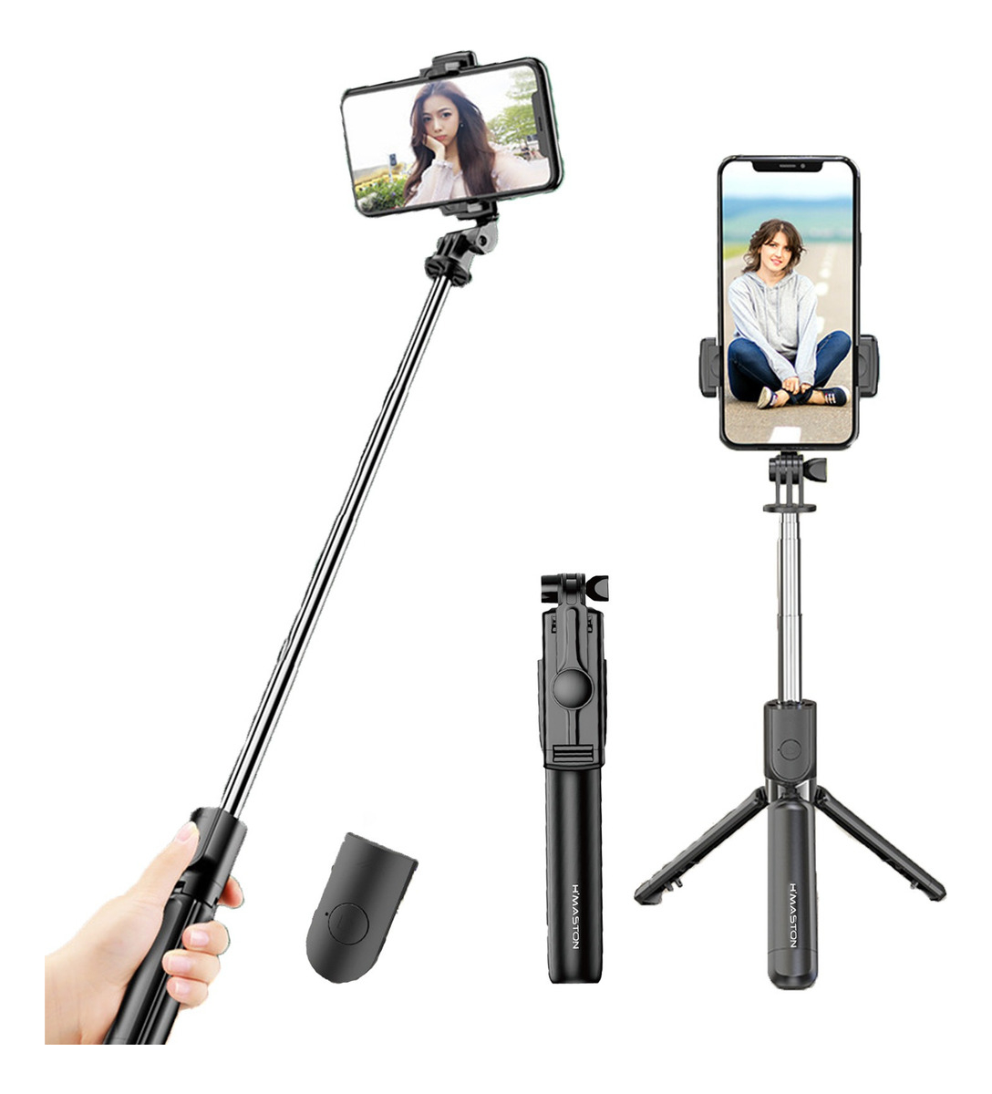 Suporte Tripé Zp18 70cm Pau De Selfie Dobrável Preto
