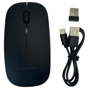 Mouse Sem Fio Bluetooth Recarregável H'maston Luminoso Preto
