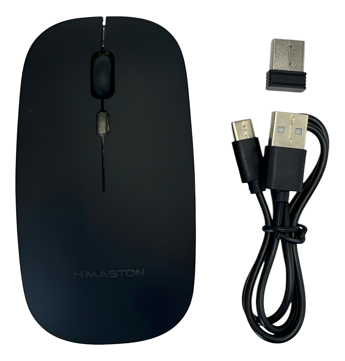Mouse Sem Fio Bluetooth Recarregável H'maston Luminoso Preto