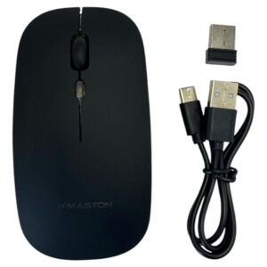 Mouse Sem Fio Bluetooth Recarregável H'maston Luminoso Preto