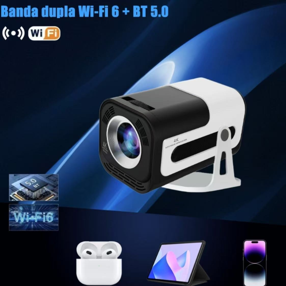 Projetor Jy320 Ideal Para Filmes Séries E Jogos 4k Unico 127/220v - Imagem 2