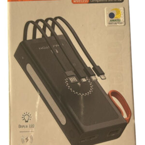 Power Bank Hmaston 20000mah 3a Max Com Led E Cabos Preto