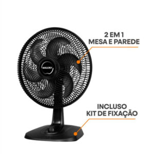 Mallory 40cm Turbo Fresh 127v Preto Ideal Para Bom Sono 40 Cm Preto 127v Preto Plástico 6