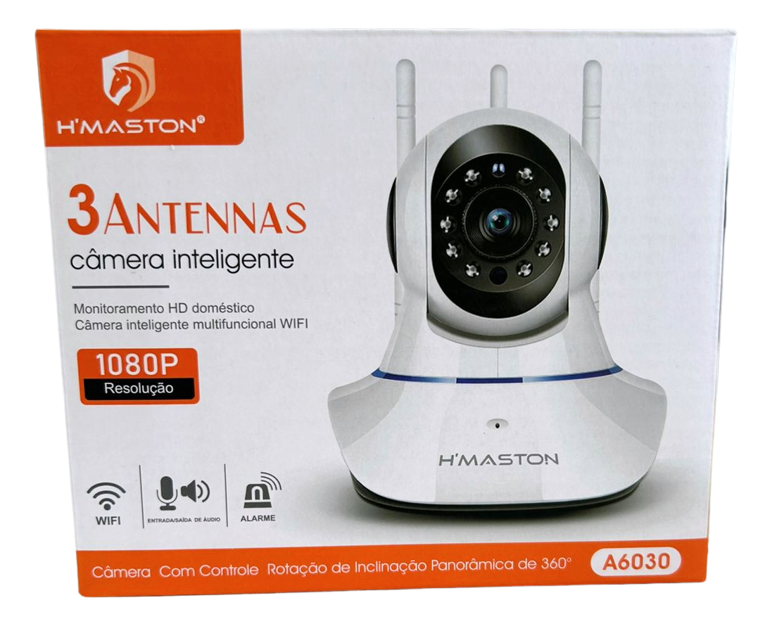 Câmera De Segurança Ip Wi-fi A6030 H'maston Com Visão 360o Branco - Imagem 3