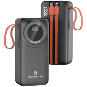 Power Bank H'maston 30000mah Yd66 Super Rápido Envio Rapido Preto