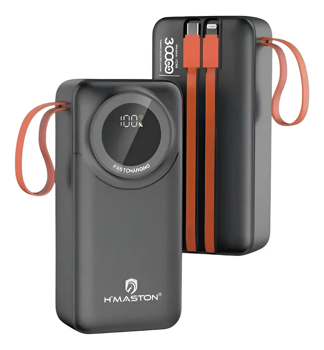 Power Bank H'maston 30000mah Yd66 Super Rápido Envio Rapido Preto