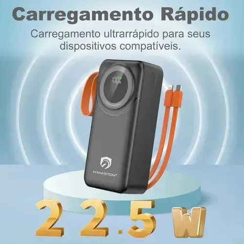 Power Bank H'maston 30000mah Yd66 Super Rápido Envio Rapido Preto - Imagem 2