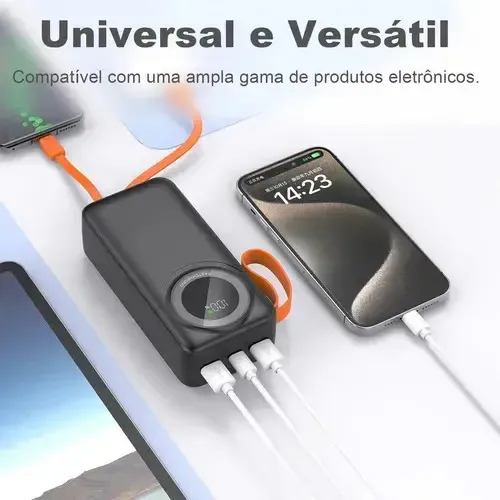 Power Bank H'maston 30000mah Yd66 Super Rápido Envio Rapido Preto - Imagem 4