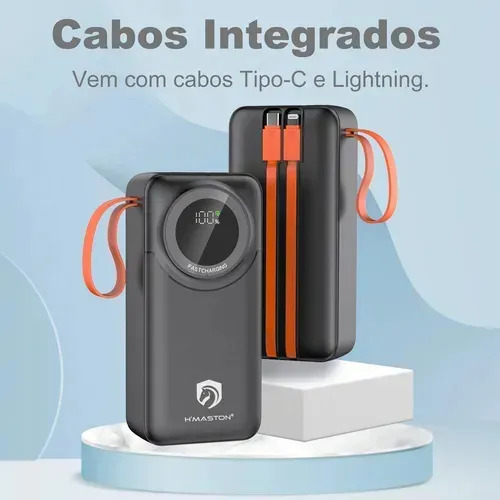Power Bank H'maston 30000mah Yd66 Super Rápido Envio Rapido Preto - Imagem 5