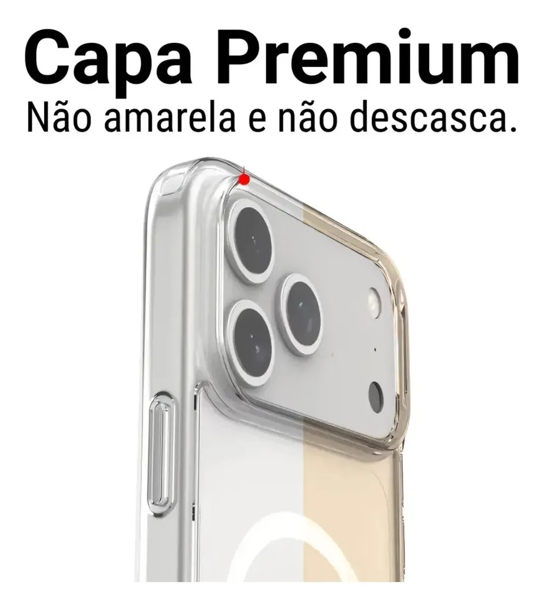Capa iPhone 17 Pro Max Magsafe Premium Anti Queda Transparente Lisa - Imagem 4