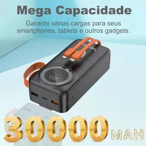Power Bank H'maston 30000mah Yd66 Super Rápido Envio Rapido Preto - Imagem 6