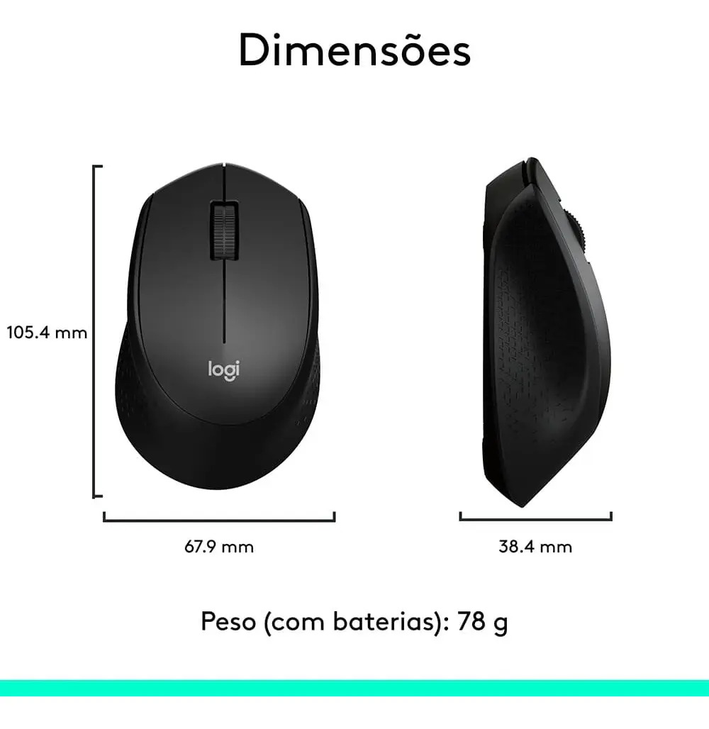 Mouse Sem Fio M280 Preto Logitech - Imagem 8