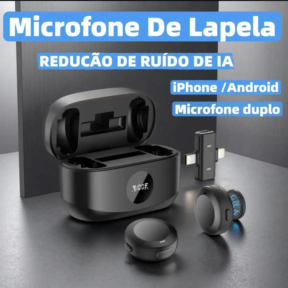 Lapela Duplo A'gold Mcf-38a P/ Vídeo E Podcast Envio Rapido Preto - Imagem 3