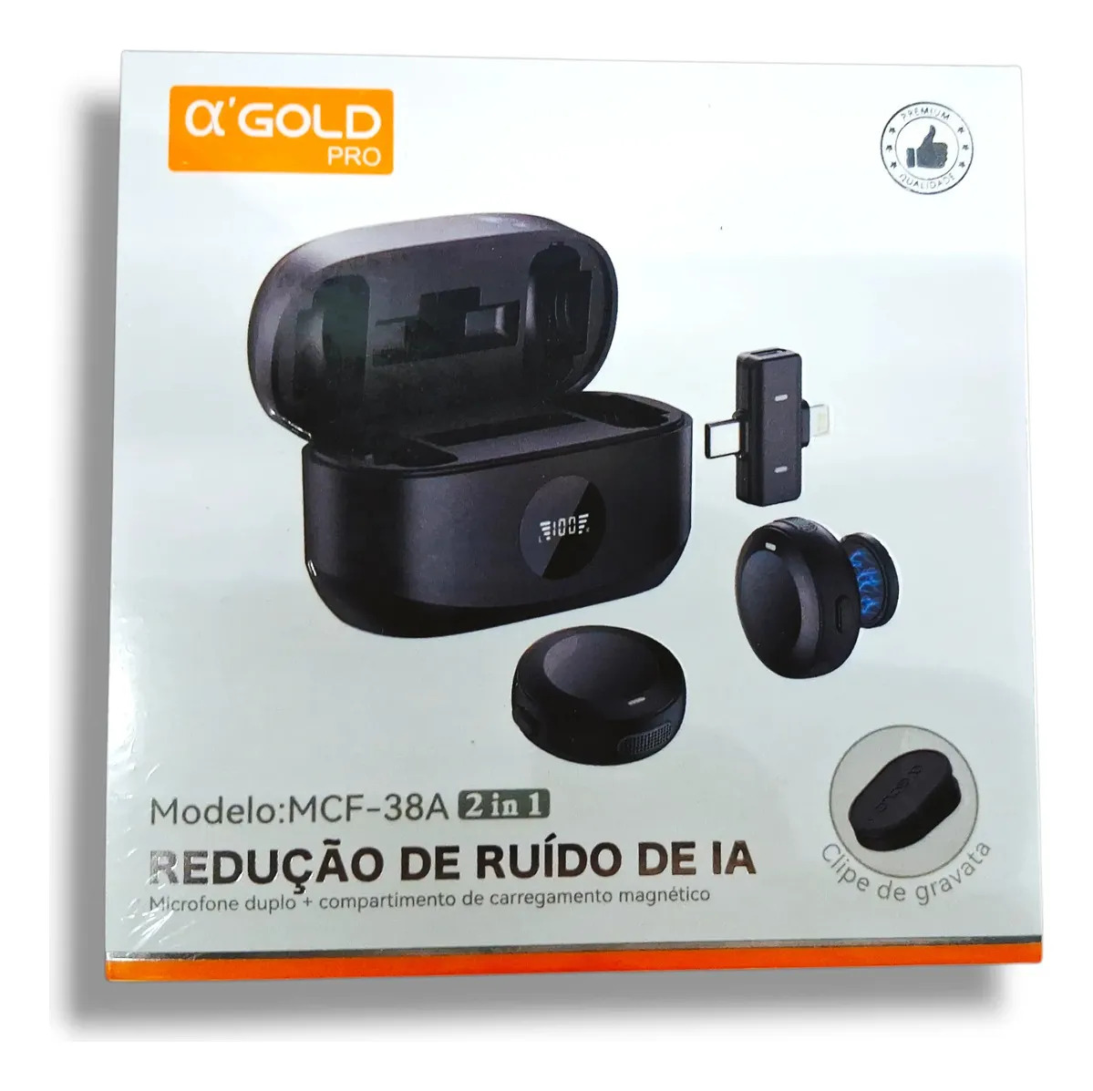 Lapela Duplo A'gold Mcf-38a P/ Vídeo E Podcast Envio Rapido Preto - Imagem 8