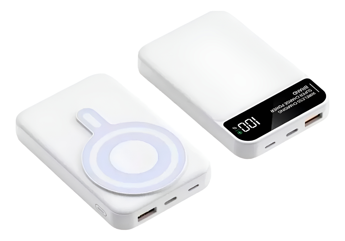 Carregador Portatil Power Bank 10000mah 22.5w Turbo Sem Fio Branco