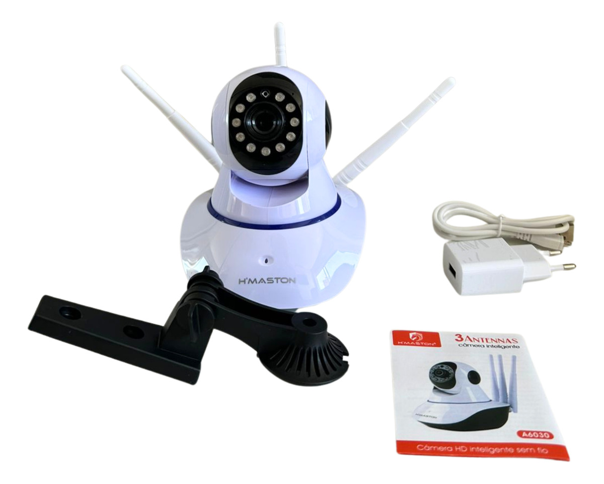 Câmera De Segurança Ip Wi-fi A6030 H'maston Com Visão 360o Branco - Imagem 3