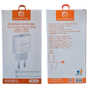 Carregador 30w Usb-c Para iPhone 15, 16 E 17 Pro Max 15/16/17 Pro 15/16/17 Plus C Cor Branco
