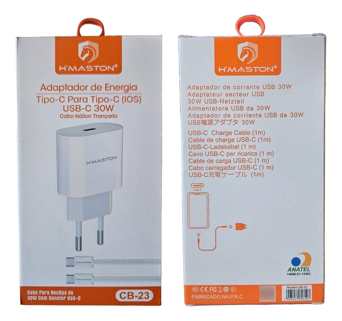 Carregador 30w Usb-c Para iPhone 15, 16 E 17 Pro Max 15/16/17 Pro 15/16/17 Plus C Cor Branco