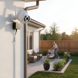 Câmera De Segurança Wi-fi Ip66 Noturna C Sensor De Movimento Branco