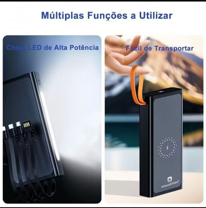 Power Bank Hmaston 20000mah Rende Muito E Carrega Rapido Preto - Imagem 3