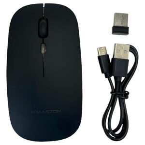 Mouse Sem Fio Bluetooth Recarregável H'maston Luminoso Preto