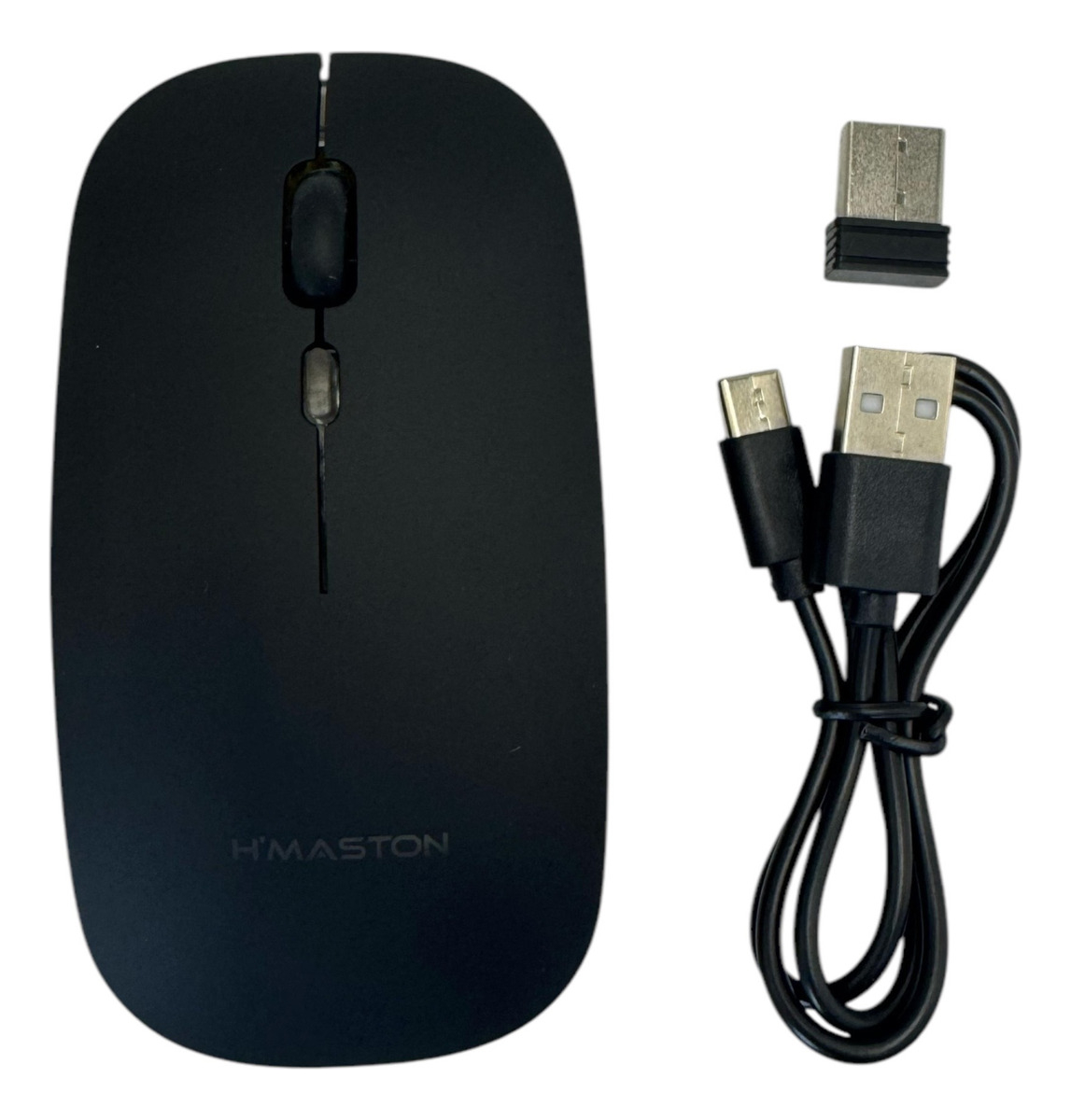 Mouse Bluetooth Sem Fio Recarregável Silencioso Com Luz Preto - Imagem 2