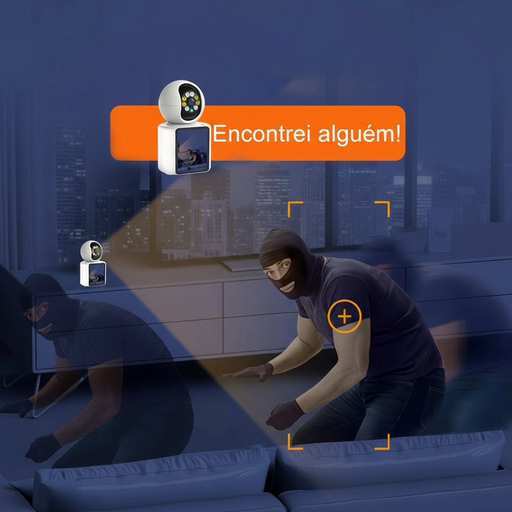 Câmera Hd Sem Fio Wi-fi Com Áudio E Noturna Branco - Imagem 2