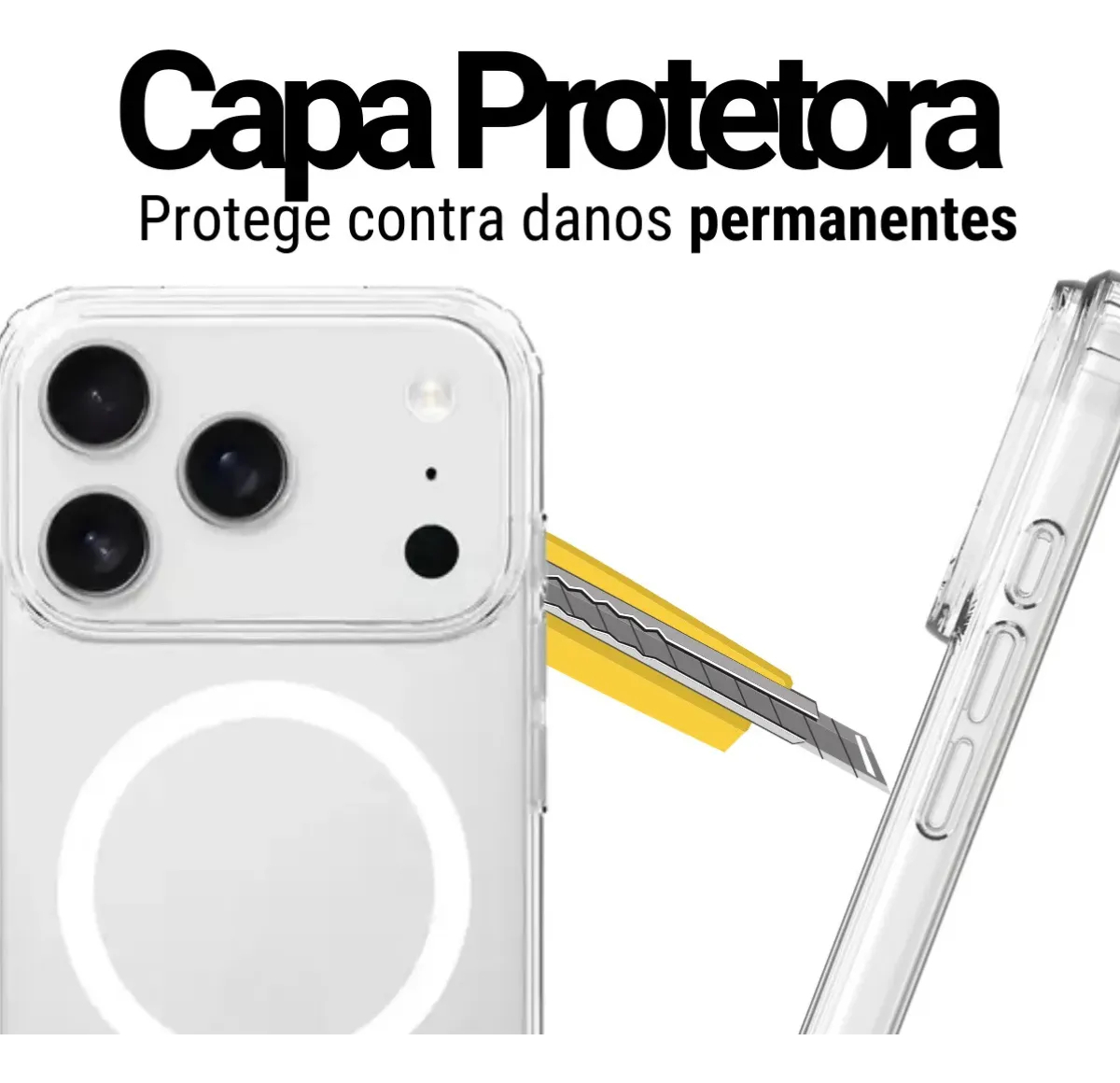 Capa iPhone 17 Pro Max Transparente Com Ímã Magsafe Transparente - Imagem 7