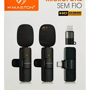 Microfone Lapela Sem Fio H'maston Mk17 Preto