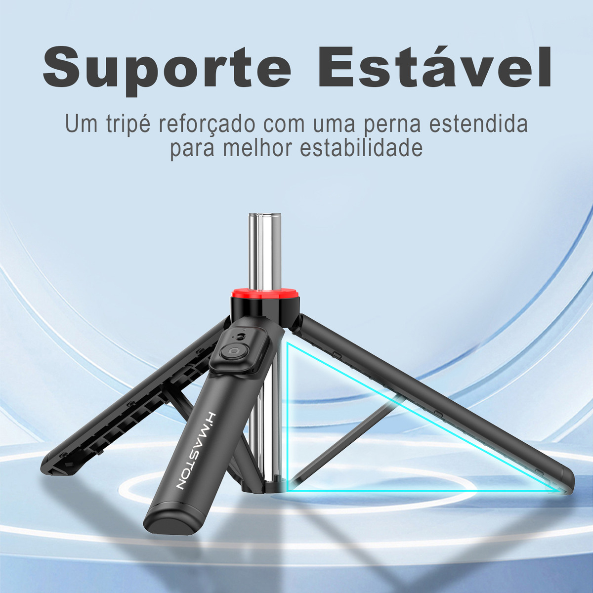 Tripé Bastão Selfie 135cm Led 360° C/ Controle Remoto Preto - Imagem 4