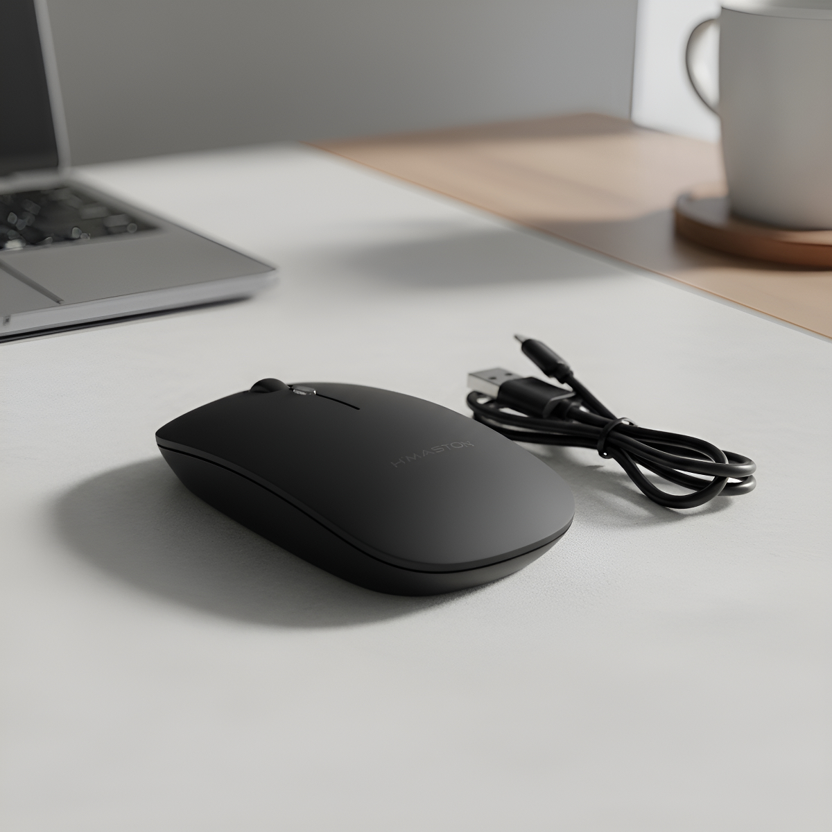Mouse Sem Fio Bluetooth Recarregável H'maston Luminoso Preto - Imagem 7