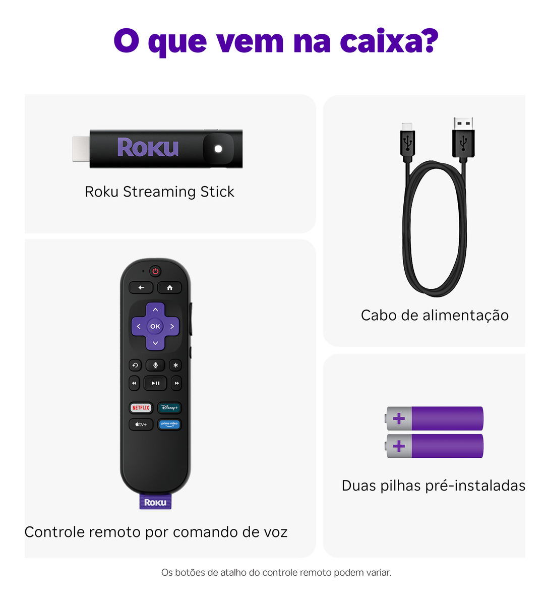 Roku Streaming Stick Controle Voz Transforma Tv Smart Preto De Voz - Imagem 3