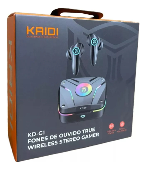 Fone Kaidi Kd-g1 Tws Gamer Led Rgb Som Premium Preto - Imagem 5