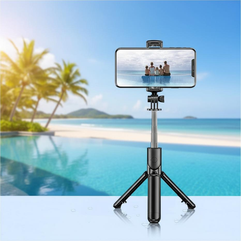 Pau De Selfie Tripé 70 Cm Zp18 Preto - Imagem 2