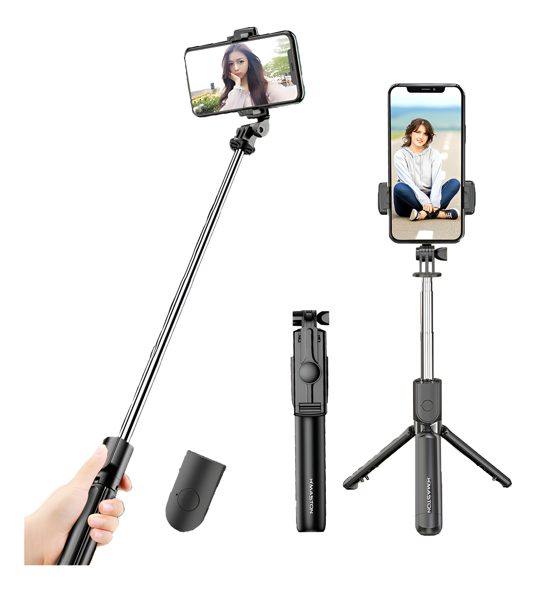 Pau De Selfie Tripé 70 Cm Zp18 Preto - Imagem 4