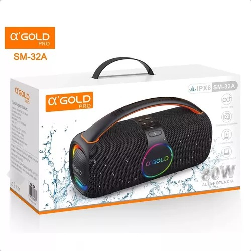 Caixinha De Som Bluetooth 80w Sem Fio Resistente Água Ipx6 Preto 127/220v - Imagem 2