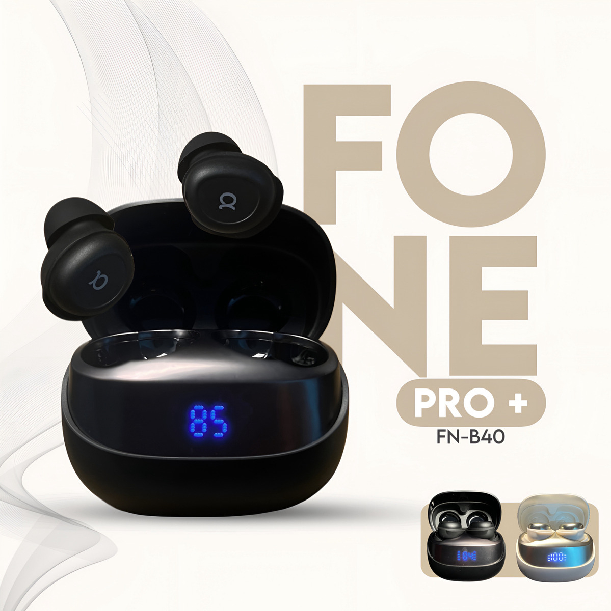 Fone De Ouvido Bluetooth Preto Som Forte Preto - Imagem 2