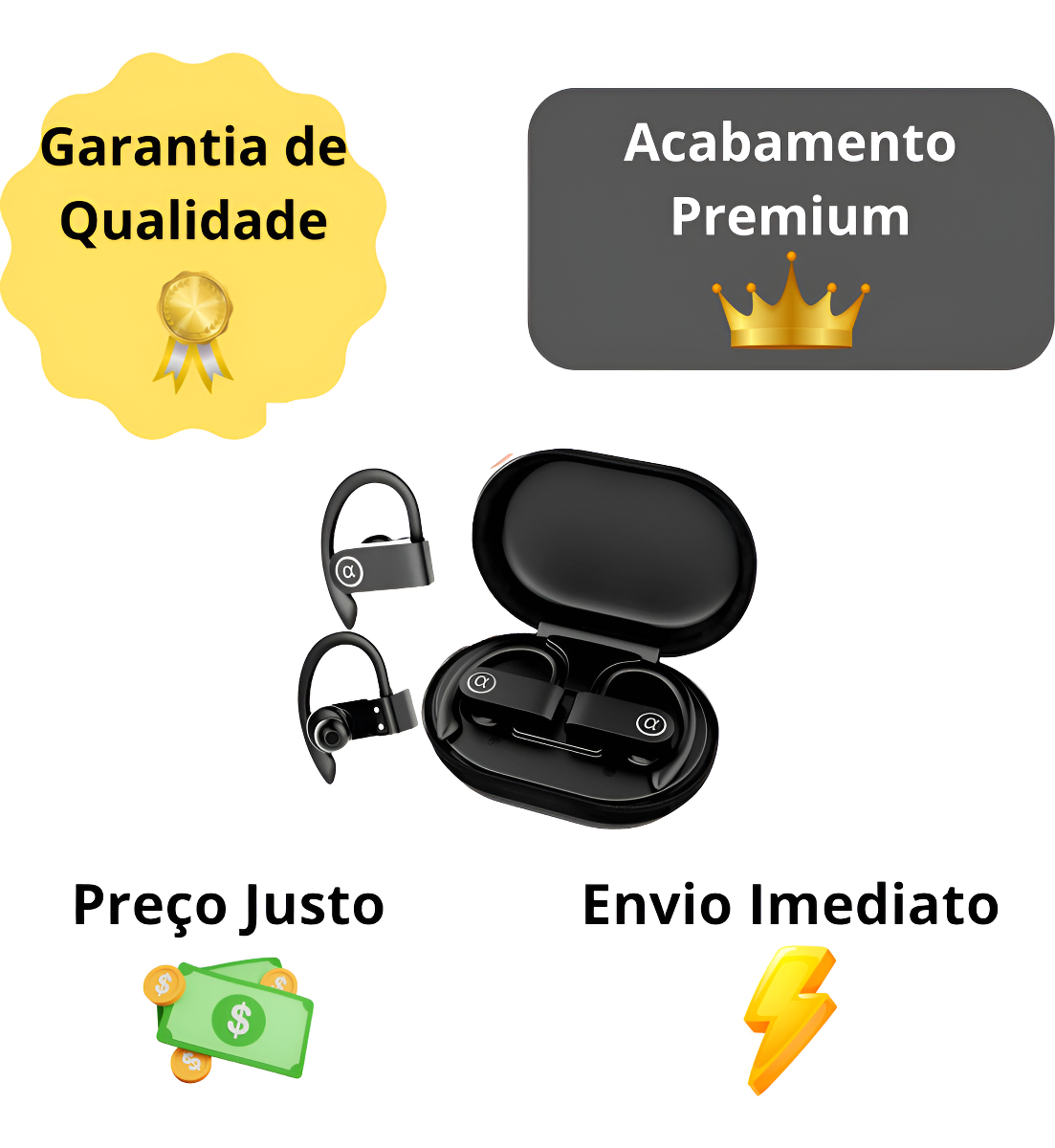 Fone Agold Fn-b21 Portátil E Resistente E Qualidade Pro Preto - Imagem 3