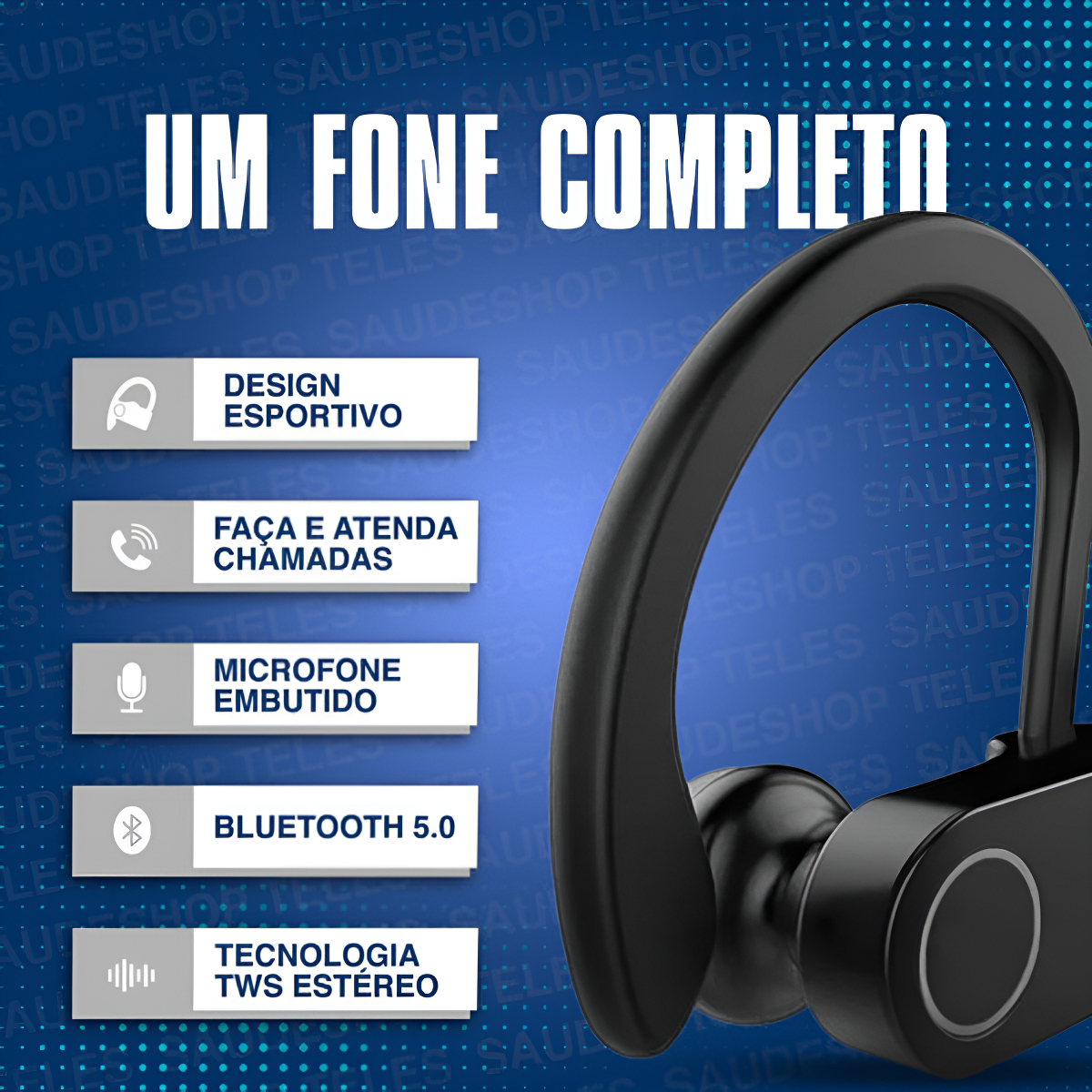 Fone Agold Fn-b21 Portátil E Resistente E Qualidade Pro Preto - Imagem 5