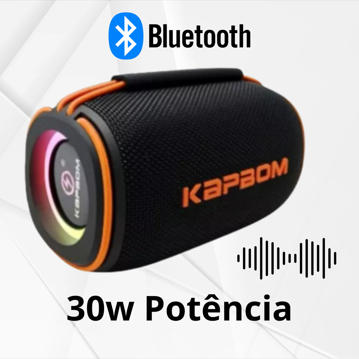 Caixa De Som Kapbom Ka-8296 30w Rgb À Prova Dágua Preto 5v - Imagem 7
