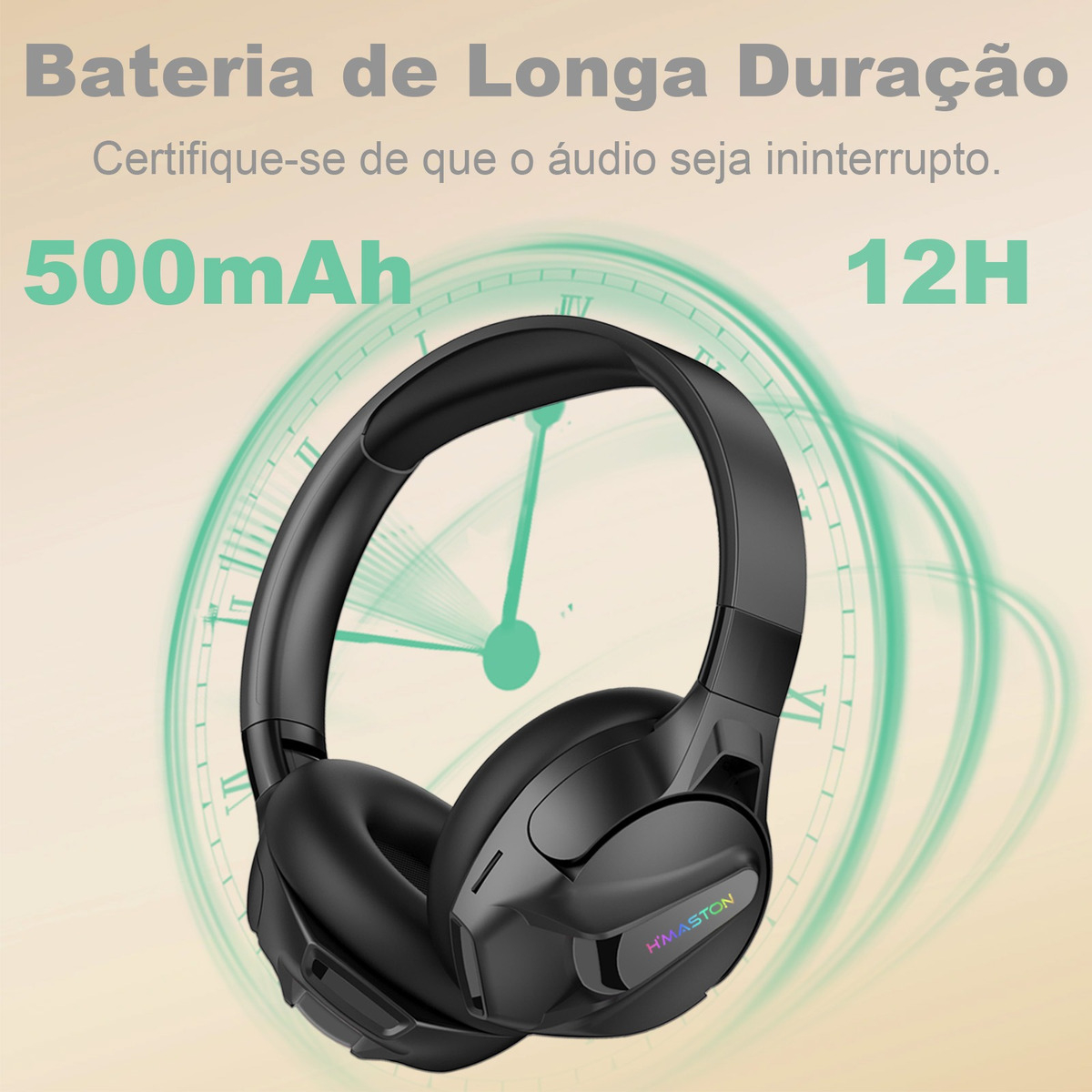 Fone Sem Fio Com Redução De Ruído Ideal Para Dia A Dia Preto - Imagem 5