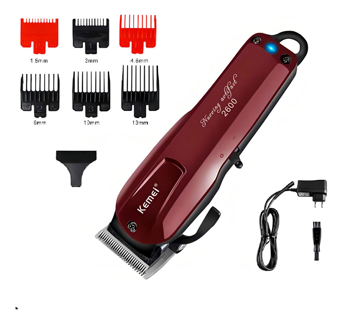Máquina Kemei 2600 Desempenho Premium Bordô 127/220v - Imagem 4