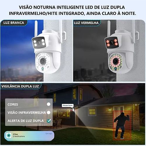 Câmera Wi-fi Externa 6mp Jtz-9690pro Segurança Residencial Branco - Imagem 3