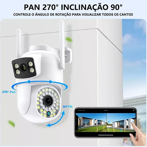 Câmera Wi-fi Externa 6mp Jtz-9690pro Segurança Residencial Branco - Imagem 4