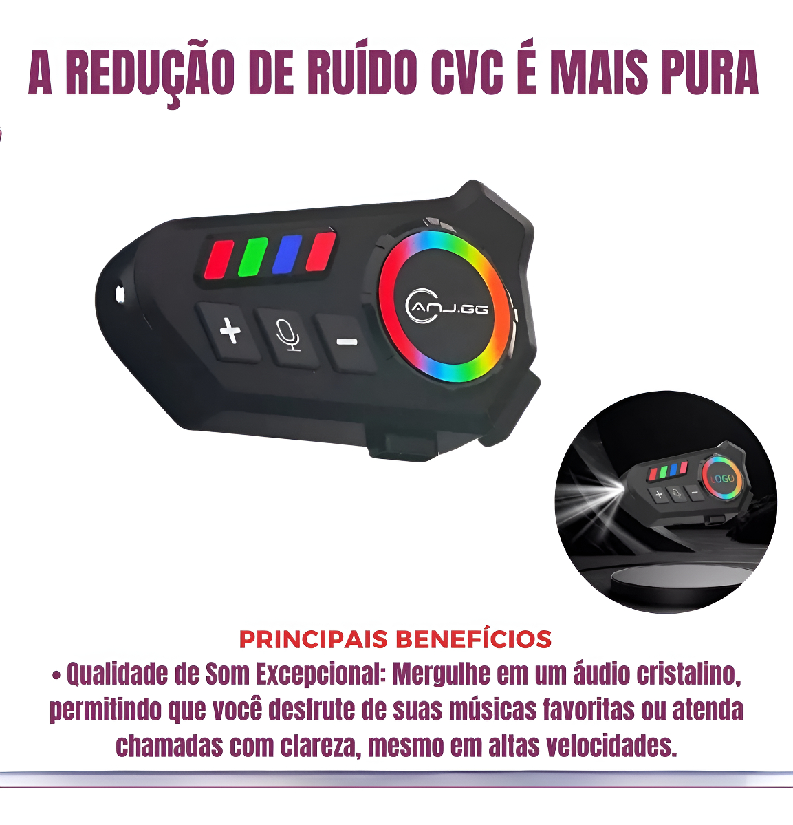 Fone K06 Moto Bluetooth Perfeito Para Trabalhar Na Rua Preto - Imagem 6