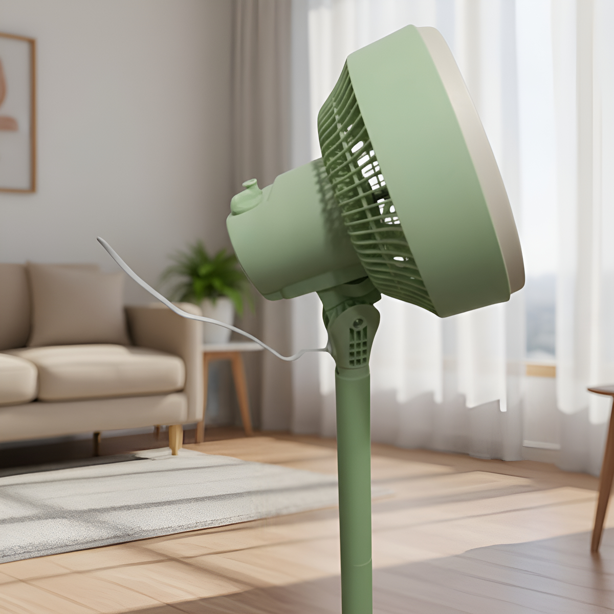 Ventilador De Chão Mesa Silencioso E Potente E Eficiente 25 Cm Verde-claro 110v Plástico 5 - Imagem 3