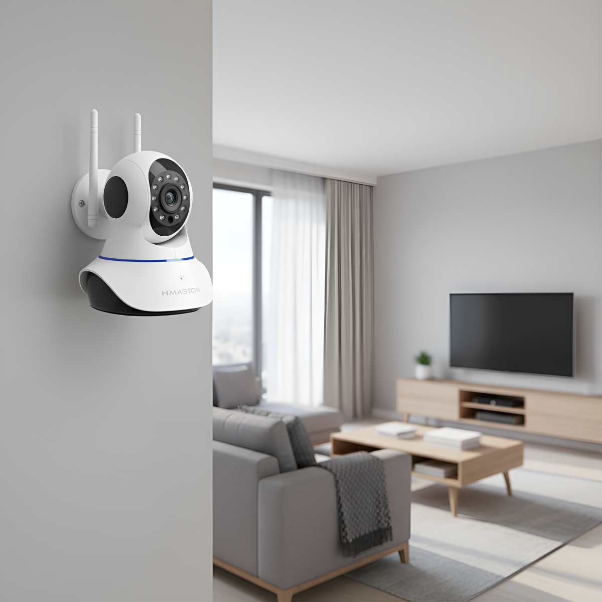Câmera Ip H'maston A6030 Wi-fi 360° Com App Celular Branco - Imagem 4