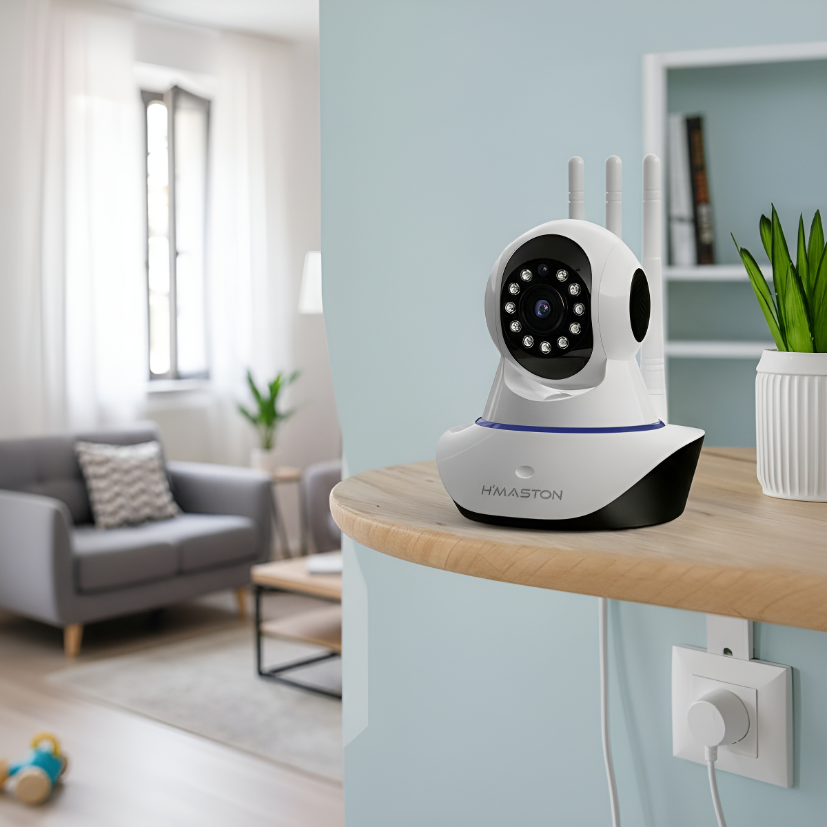 Câmera Ip H'maston A6030 Wi-fi 360° Com App Celular Branco - Imagem 5