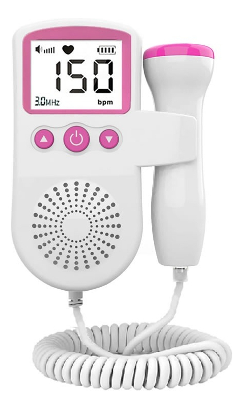 Ultrassom Para Ouvir Coração Do Bebê Doppler Rosa-chiclete